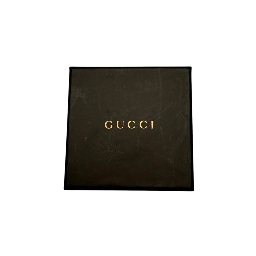 Gucci Square Gift Box Pouch Booklet Black Gold Logo Luxury Accessory Set